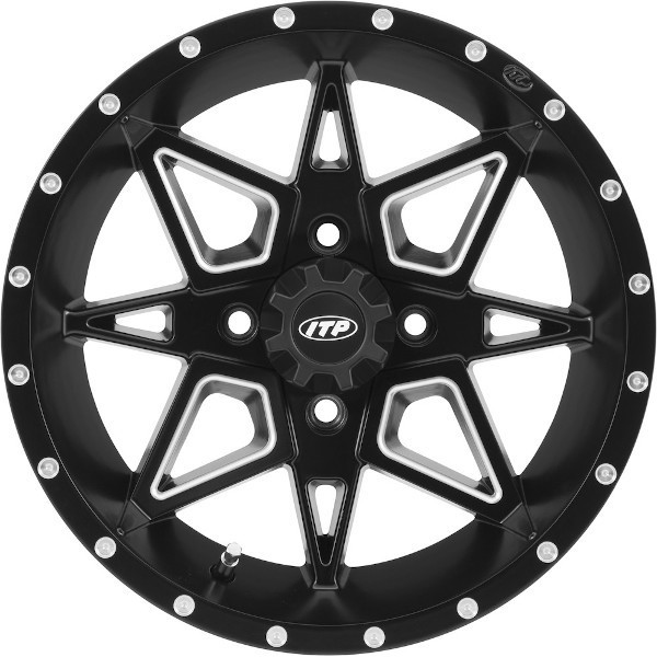ITP Tornado Matte Black & Machined 15x7 4/110 5+2 UTV Wheel
