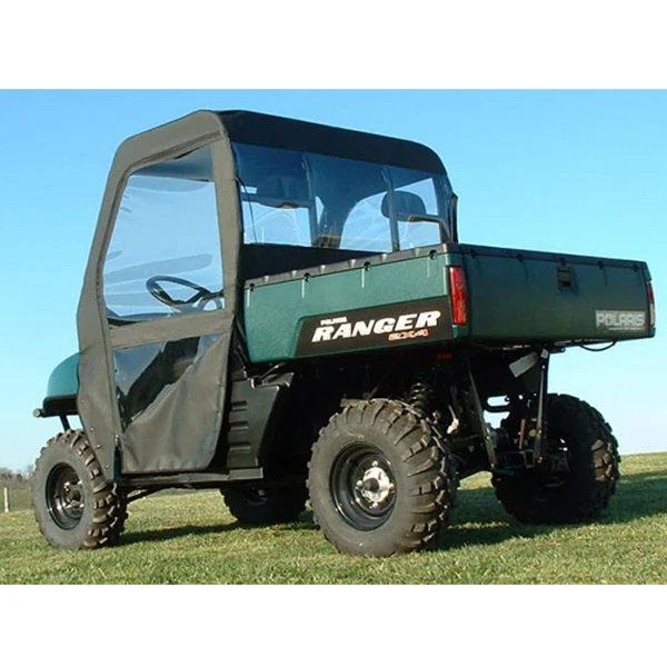 Full Size Polaris Ranger XP 700, XP 800 and 570 Full Soft Doors with Rear Cab Back Window  - Fits 2009-2021 Rangers with Round Tube