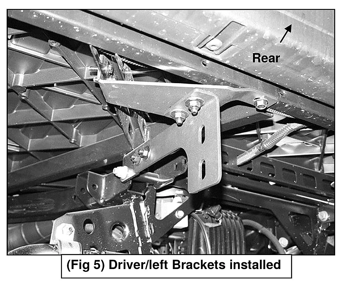 Driver-side brackets installed on the Ranger XP 1000