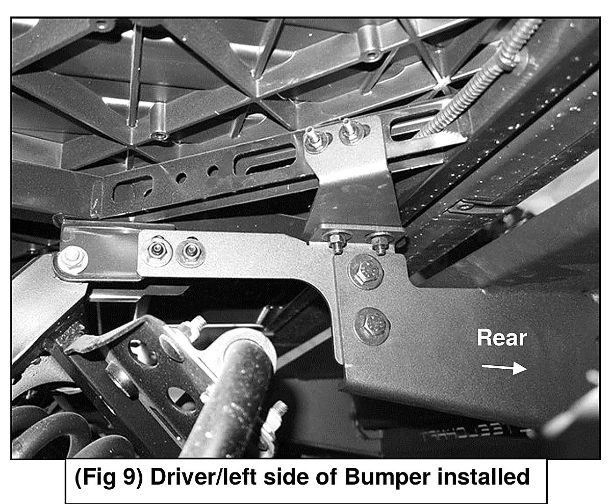 Driver side of the rear bumper installed on the Ranger XP 1000