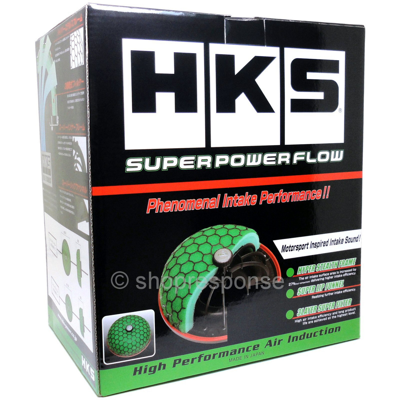 HKS 70019-AK111 Super Power Flow 200mm Universal Air Filter - Red 