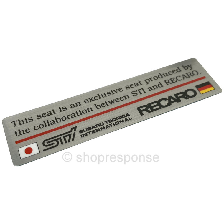 OEM / JDM Subaru Impreza WRX STi GDB Interior STi x Recaro  Emblem (ST915024S020)