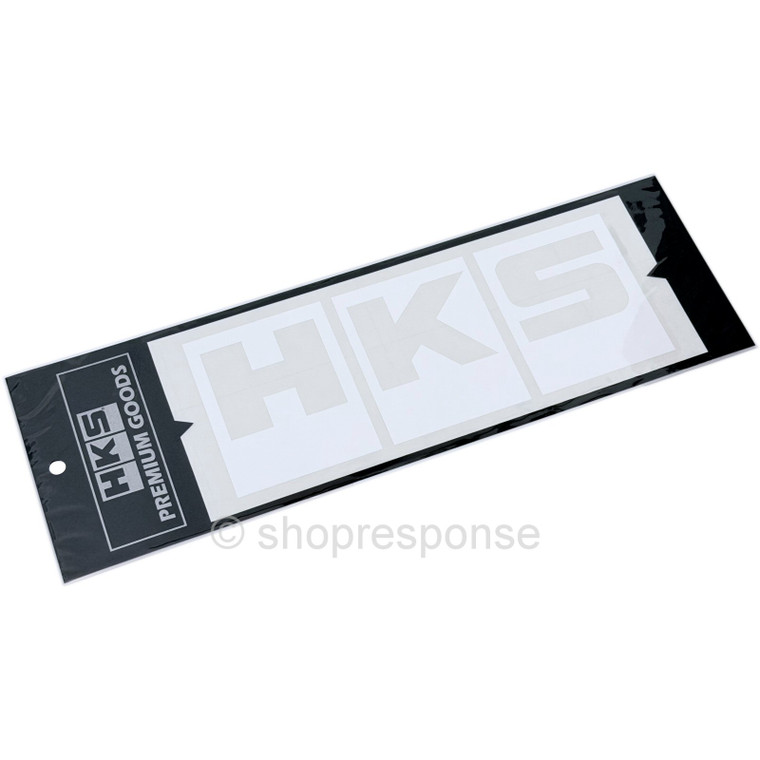 HKS 51003-AK153 Premium Goods Block Logo Die-Cut Transfer Sticker - White