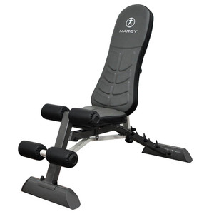 The Marcy Deluxe Utility Bench | SB-10100 by Marcy adds variety to your workout with incline, decline, flat and Military positions