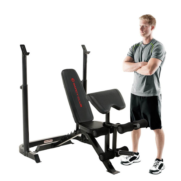 Model with the Marcy Club Deluxe Mid Size Bench MKB-869