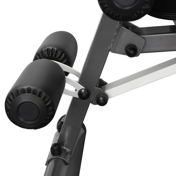 The Marcy Deluxe Utility Bench | SB-10100 by Marcy includes roller pads to stabilize your intense workout