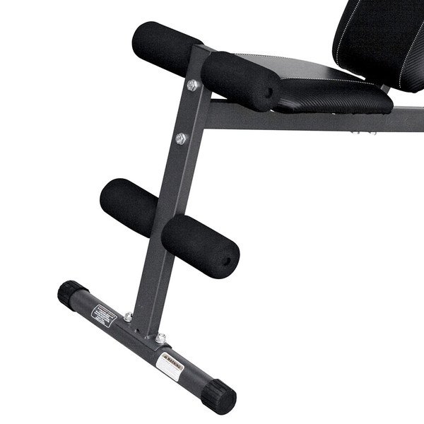 The Marcy Utility Bench SB-261W by Marcy includes roller pads to stabilize your intense workout
