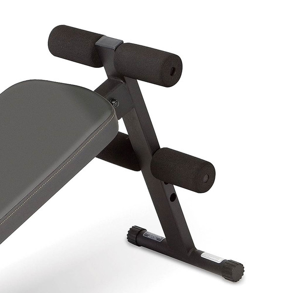 The Utility Slant Board JD-1.2 by Marcy is has padded leg rollers to hold your legs down while working out