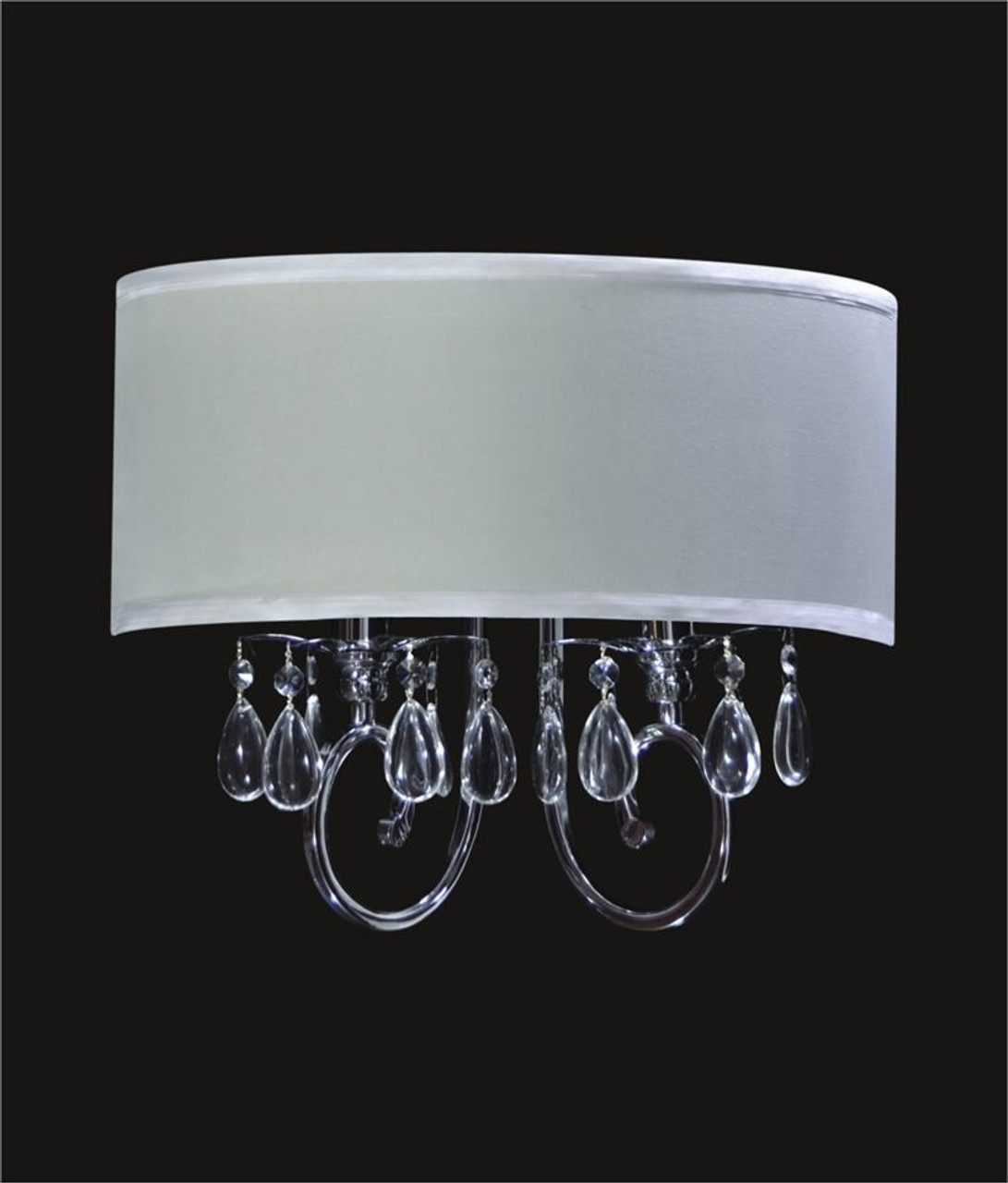 black wall sconce with white shade