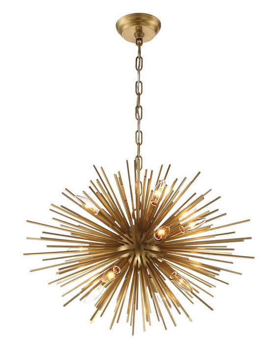 Zeev Lighting Burst Collection Aged Brass Chandelier CD10158/12/AGB