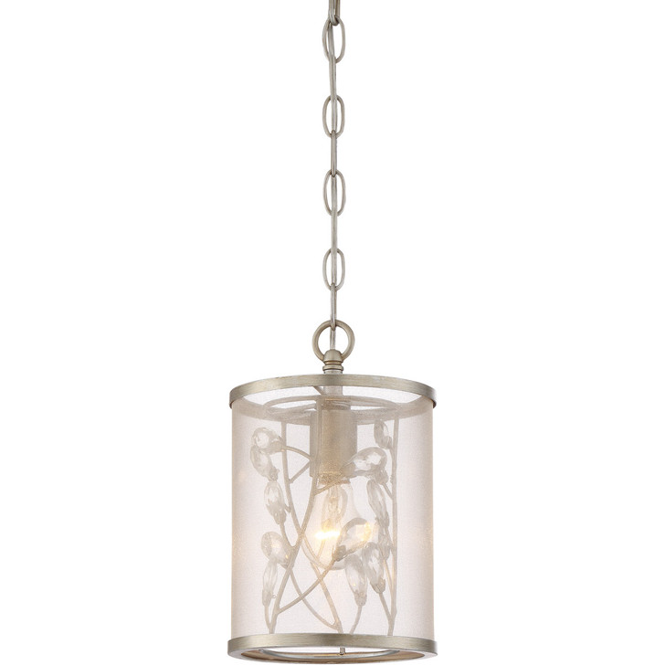 Zeev Lighting Vine Collection Burnished Silver Mini Pendant Ceiling Light MP40032/1/BNS