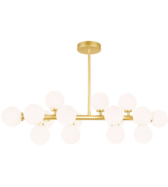 16 Light  Chandelier with Satin Gold finish