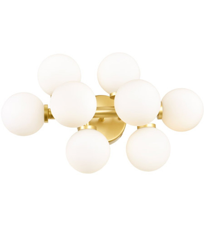 8 Light Wall Sconce with Satin Gold finish