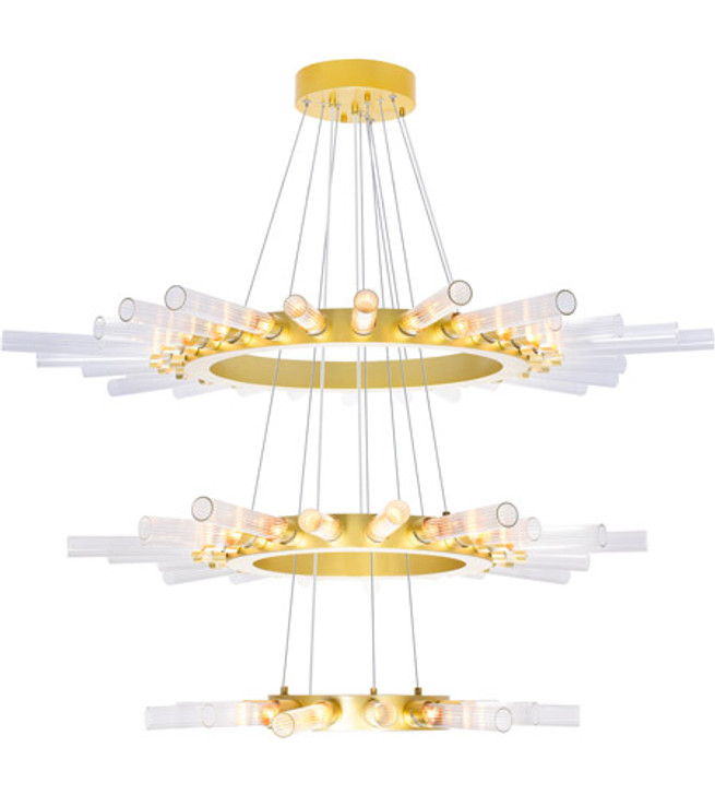 63 Light Chandelier with Satin Gold finish