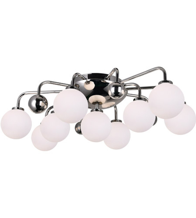 9 Light Flush Mount with Polished Nickel Finish