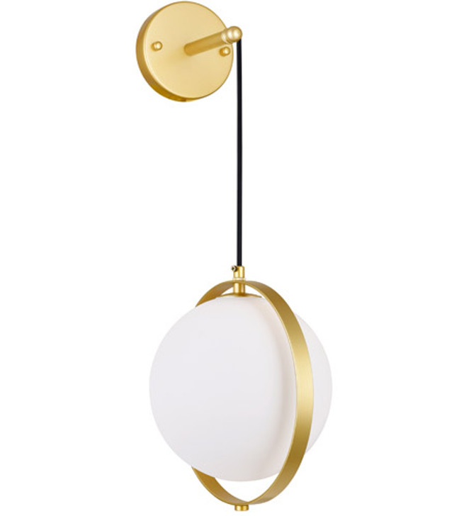 1 Light Wall Light with Brass Finish