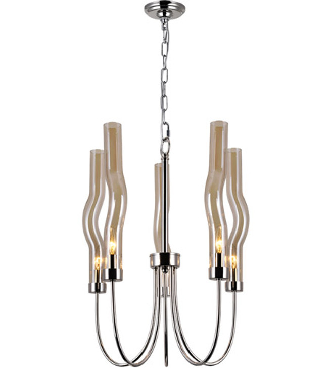 5 Light Chandelier with Polished Nickel Finish