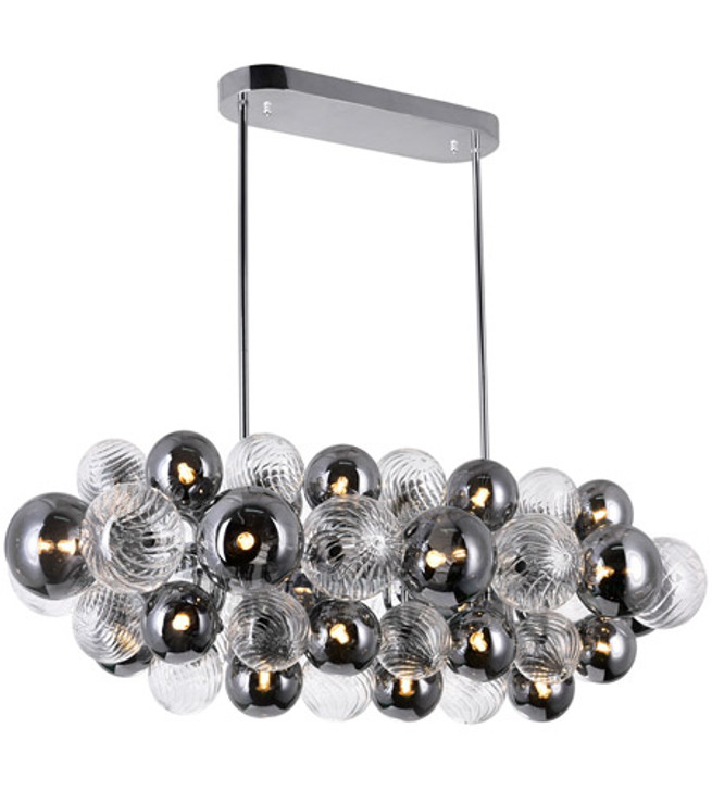 27 Light Island/Pool Table Chandelier with Chrome Finish