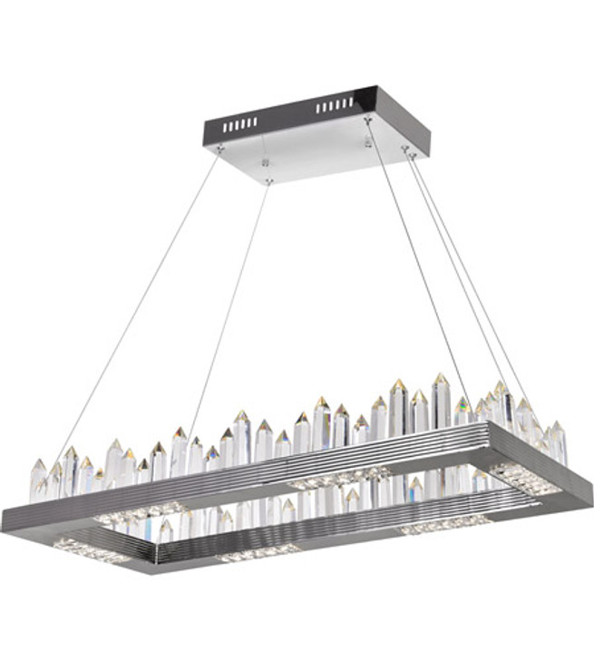 LED Island/Pool Table Chandelier with Polished Nickel Finish