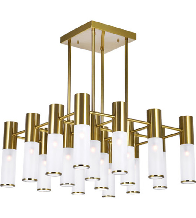 16 Light Chandelier with Brass Finish