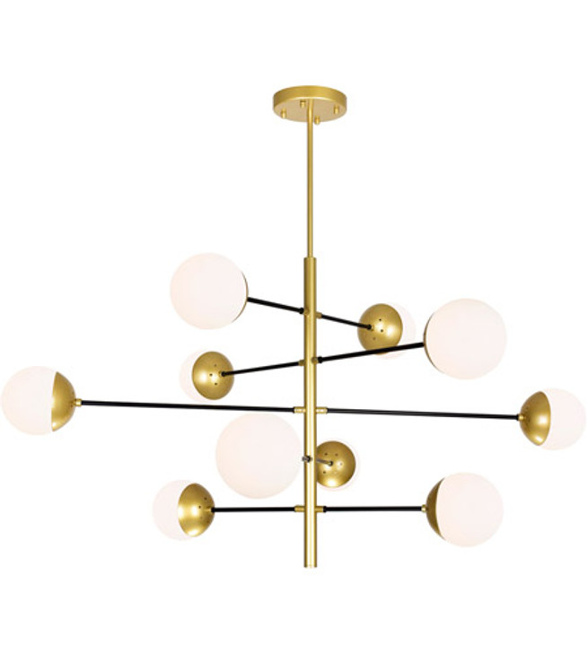 10 Light Chandelier with Medallion Gold Finish