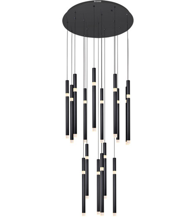 16 Light LED Chandelier with Black finish