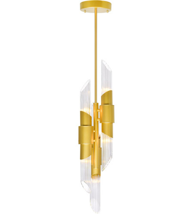 16 Light Pendant with Satin Gold finish