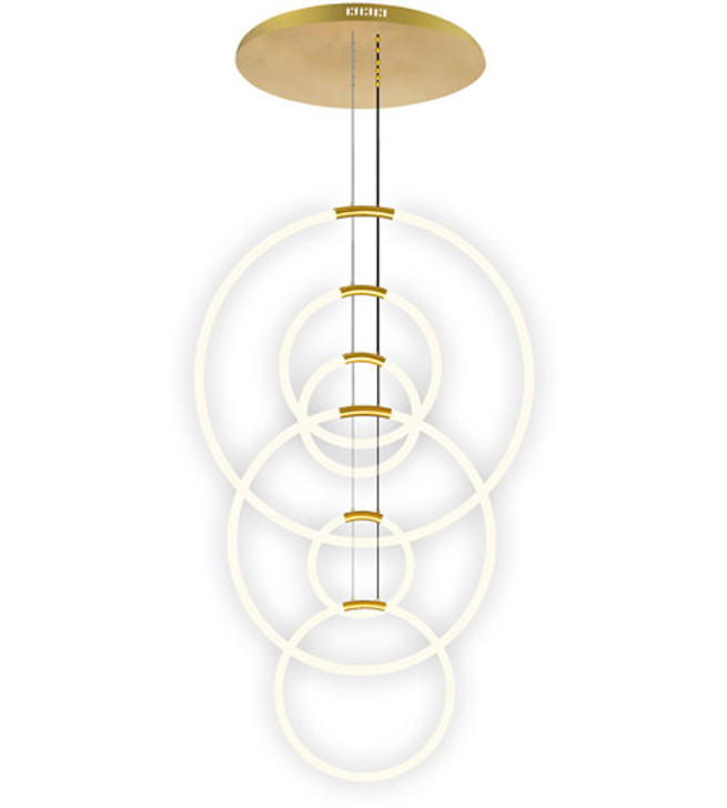 6 Light LED Chandelier with Satin Gold finish