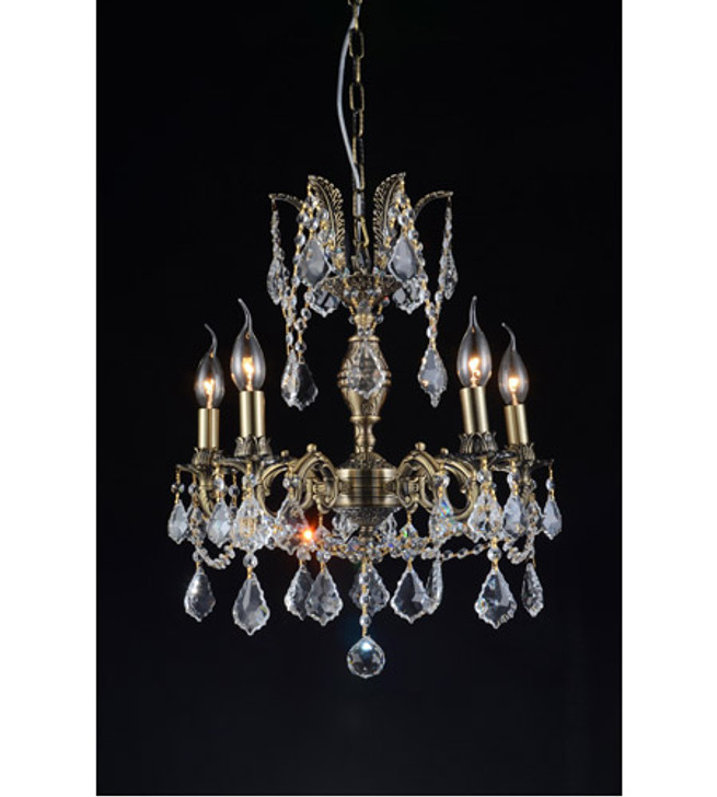 5 Light Up Chandelier with Antique Brass finish