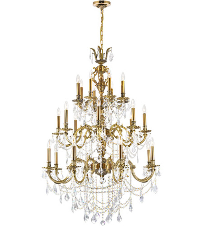 24 Light Up Chandelier with French Gold finish