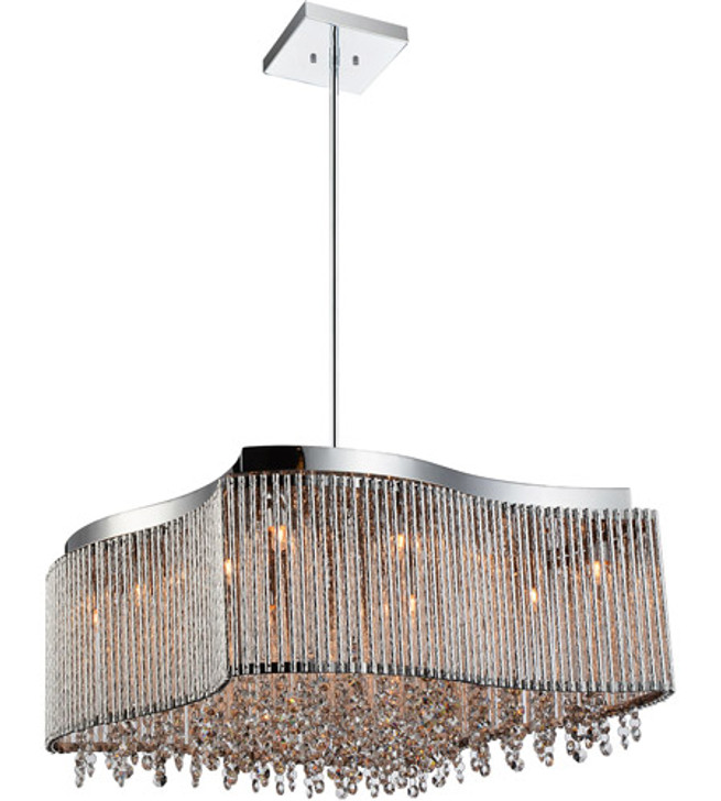 12 Light Drum Shade Chandelier with Chrome finish