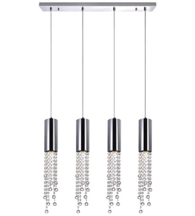 4 Light Multi Light Pendant with Chrome finish