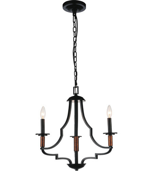 3 Light Up Chandelier with Black finish