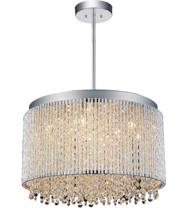 10 Light Drum Shade Chandelier with Chrome finish