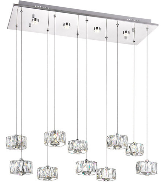 LED Multi Light Pendant with Chrome finish