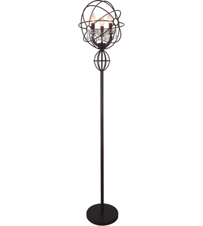 3 Light Floor Lamp with Brown finish