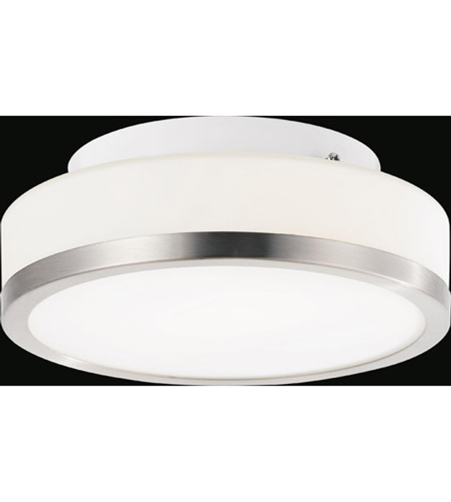 1 Light Drum Shade Flush Mount with Satin Nickel finish