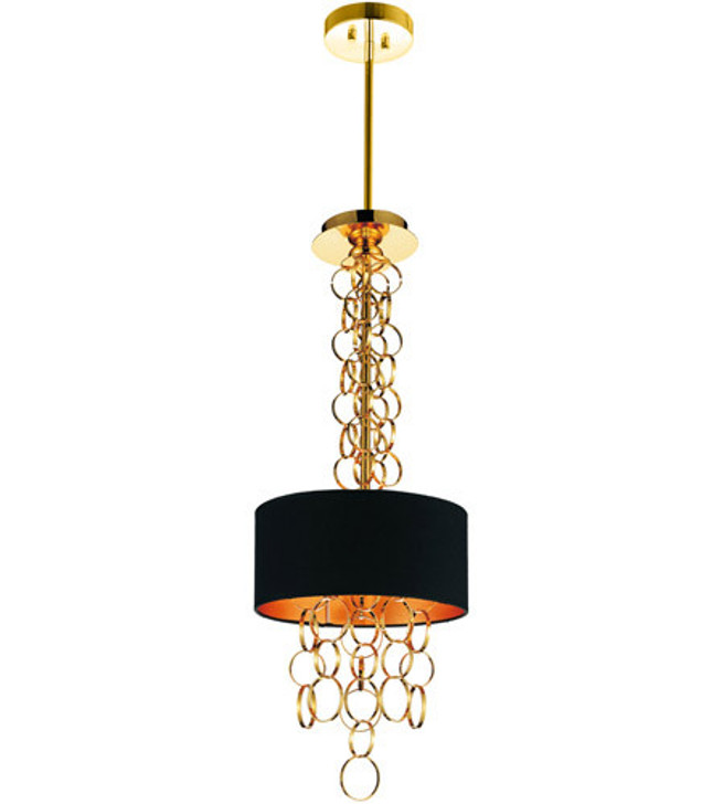 3 Light Drum Shade Mini Pendant with Gold finish