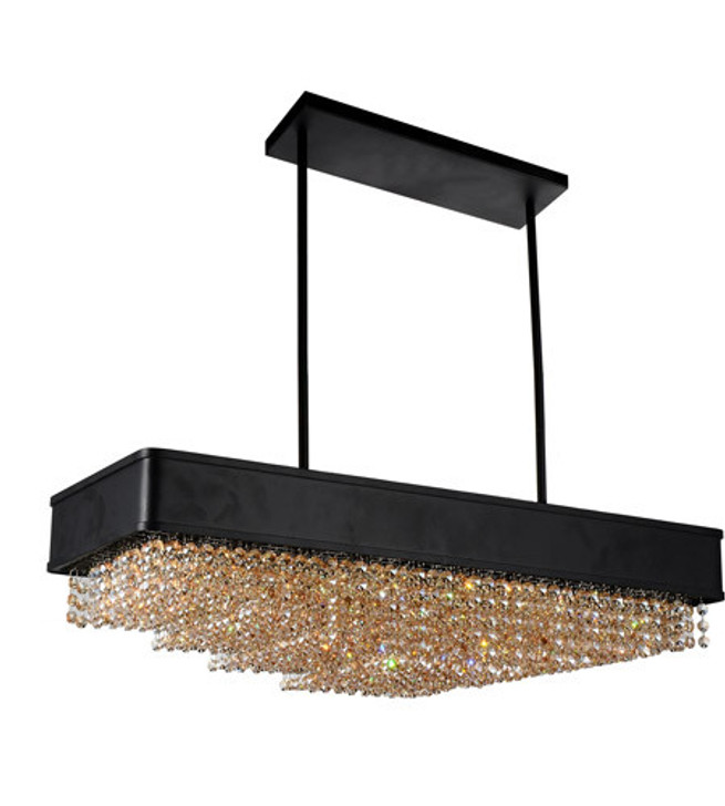 10 Light Drum Shade Chandelier with Black finish