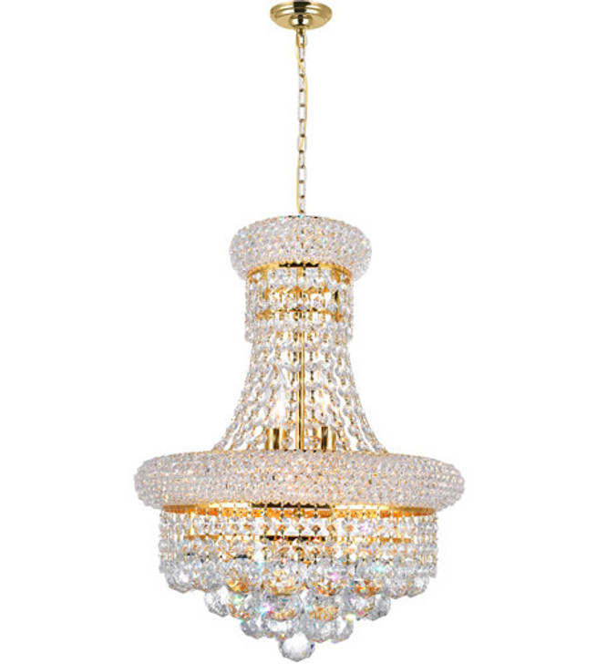 6 Light  Chandelier with Gold finish