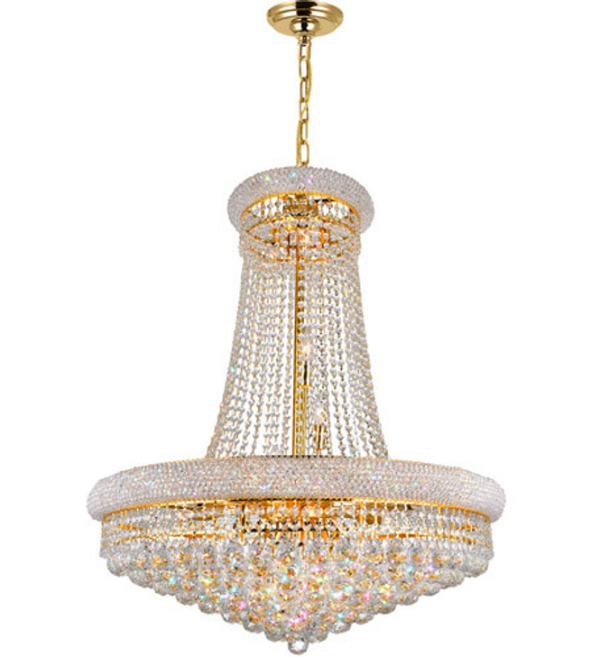 19 Light Down Chandelier with Gold finish