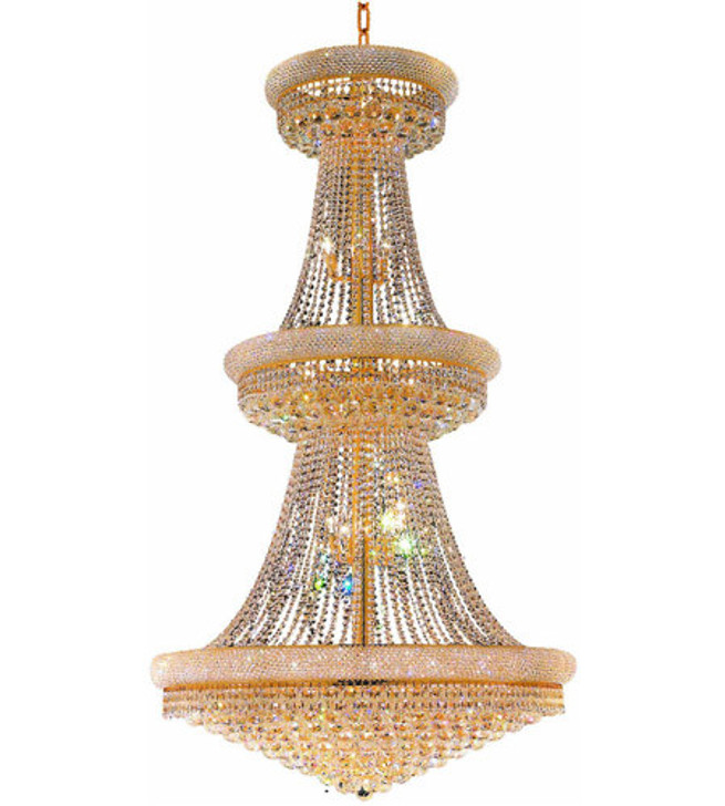 38 Light Down Chandelier with Gold finish