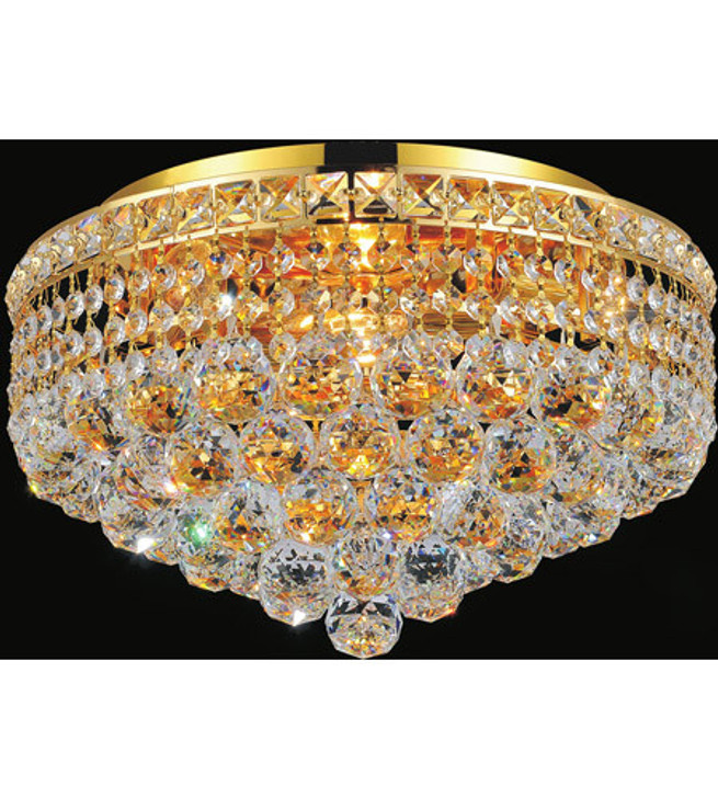 5 Light  Flush Mount with Gold finish