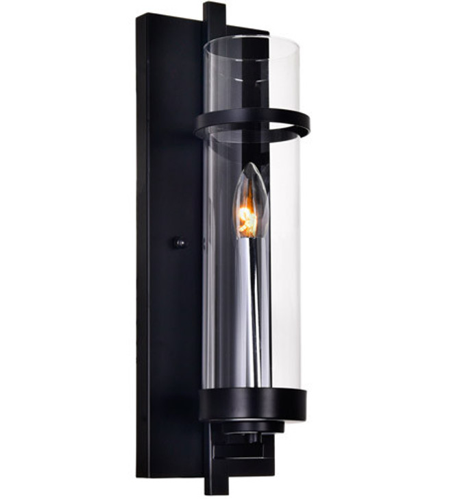 1 Light Wall Sconce with Black finish