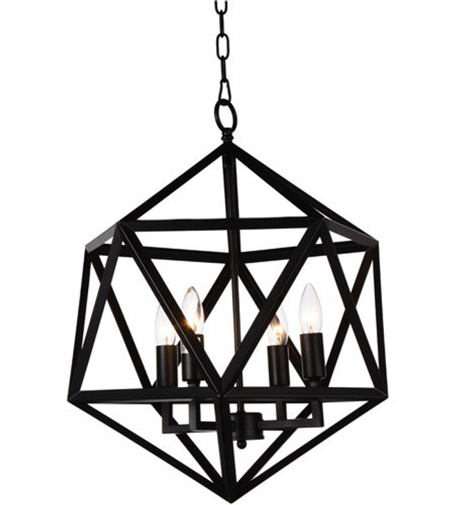 3 Light Up Pendant with Black finish