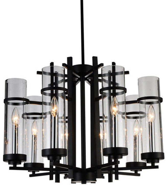 8 Light Up Chandelier with Black finish