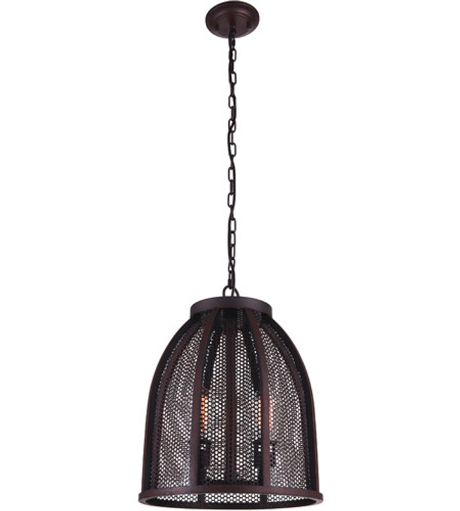 2 Light Down Pendant with Reddish Black finish