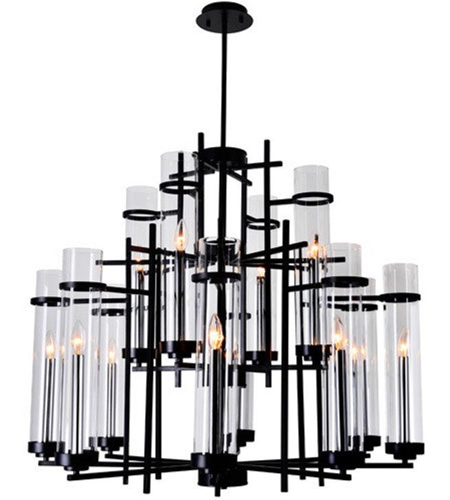 12 Light Up Chandelier with Black finish