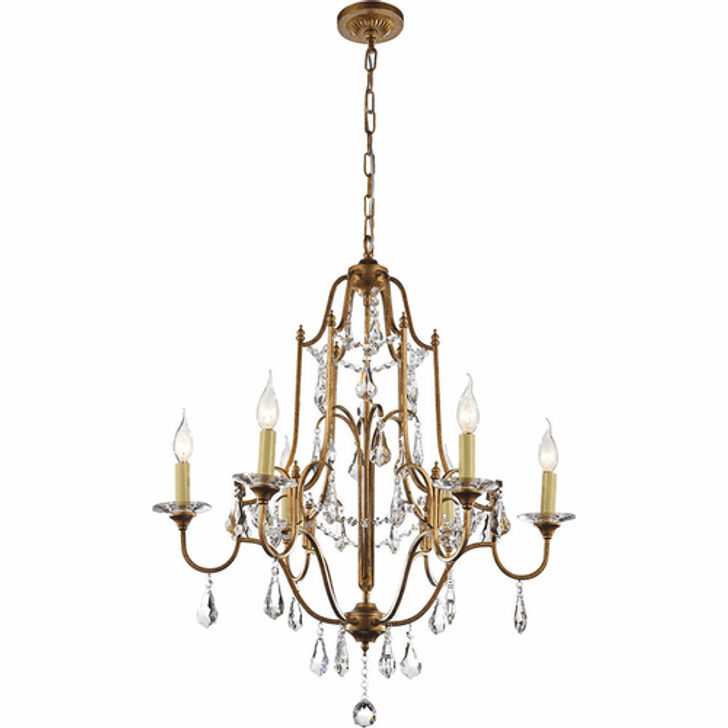 6 Light Up Chandelier with Oxidized Bronze finish