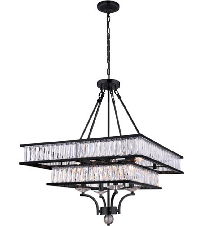 8 Light  Chandelier with Black finish